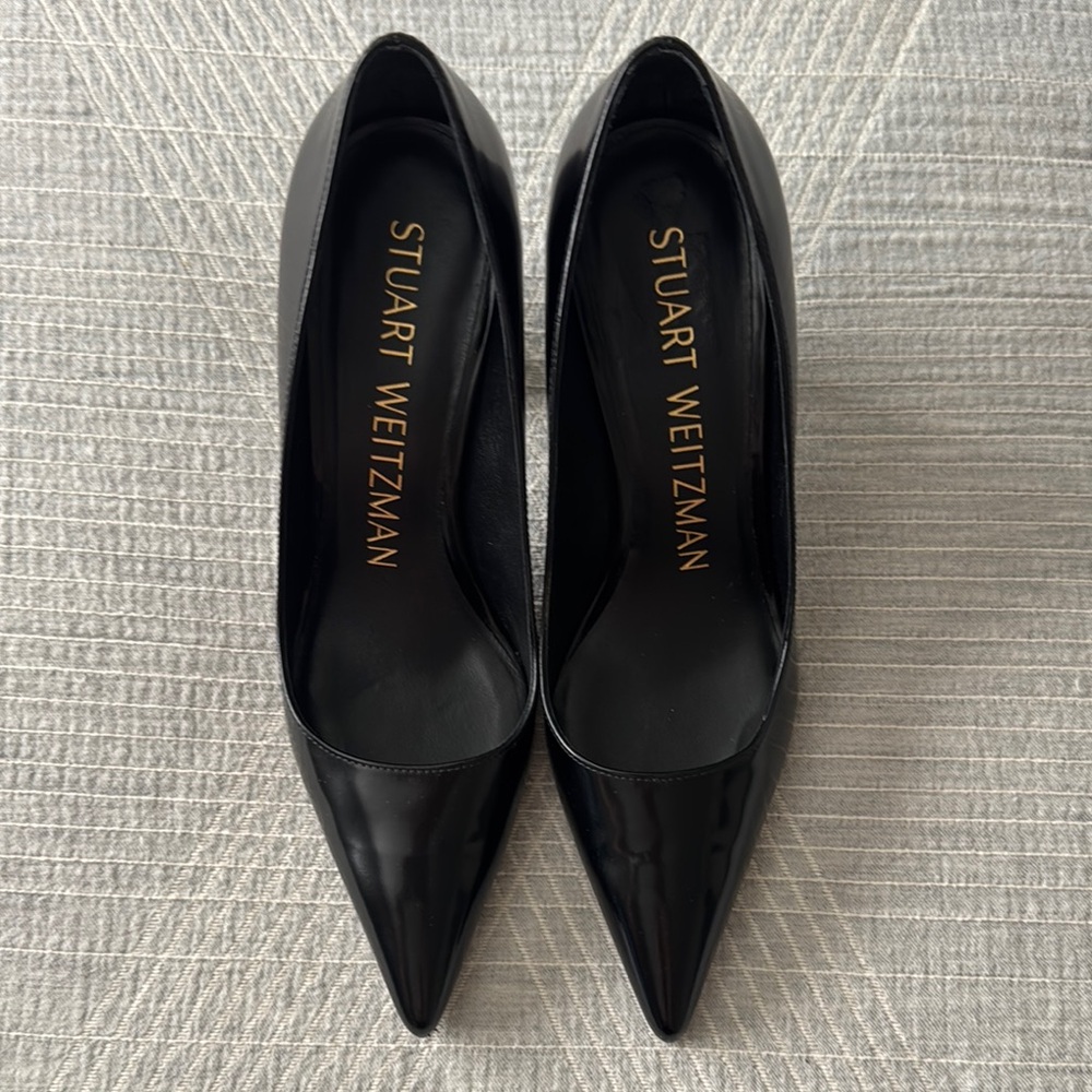 Stuart Weitzman Black Pointed Toe Heels